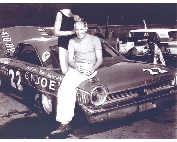 Marion Albridge on Art Watts car